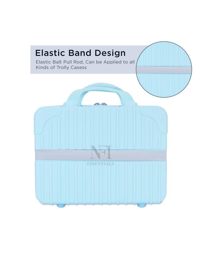 NFI essentials Hard Shell Vanity Cases for Women Travel Portable Carrying Cosmetic Case Suitcase Organizer Makeup Storage Box for Girls Toiletries Bag (Blue) - Image 2