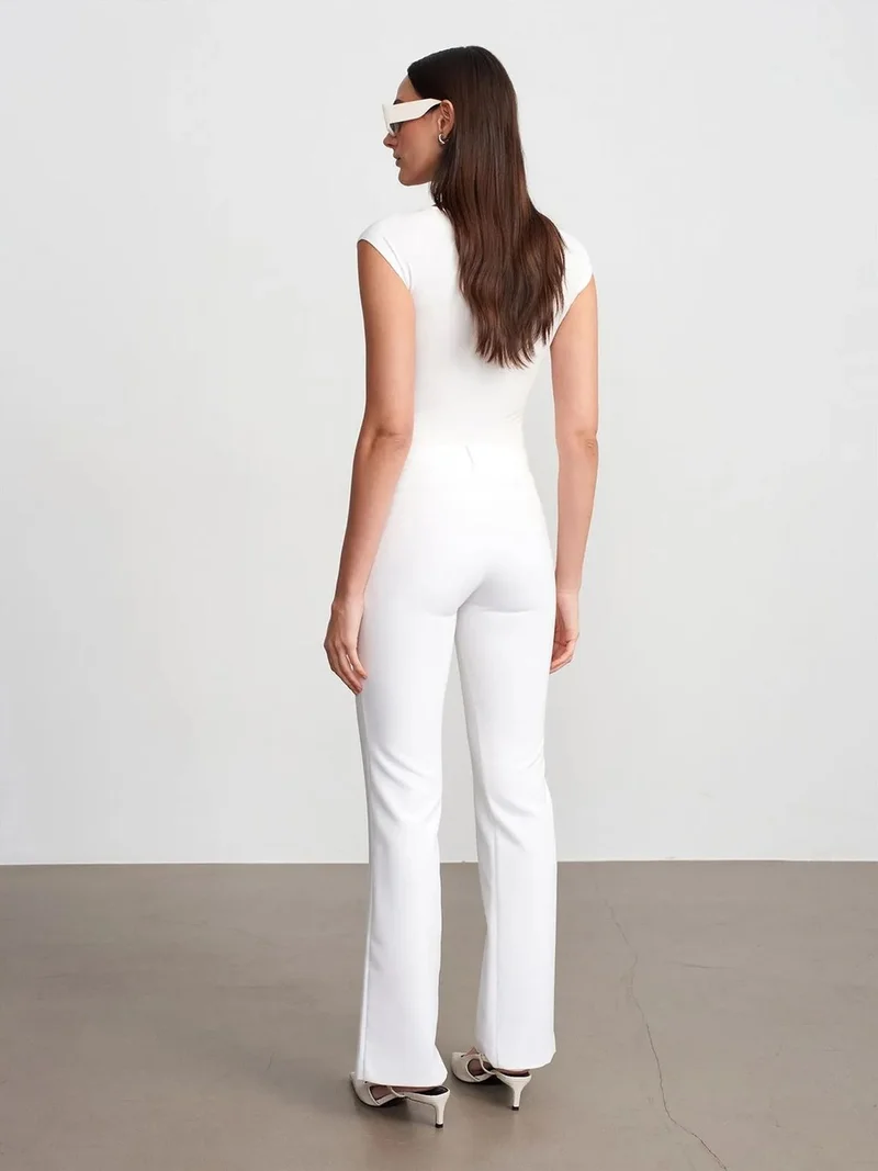 ديلفين Dilvin High-Waist Flare Pants With Pockets