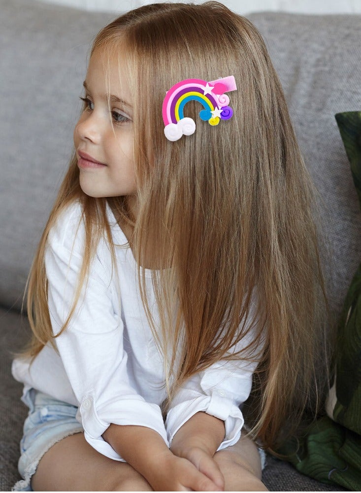 MARGOUN 6 Packs For Hair Clips Cloud Ornaments and Lollipop Colourful Flatback Polymer Hair Clips - Image 5