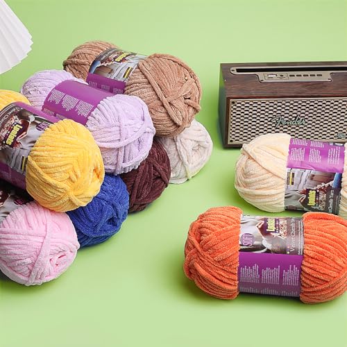 Lpalats Chunky Chenille Yarn for Crocheting - 3x100g/3.5oz Baby Blanket Yarn for Crocheting Soft - 262 Yards Fluffy Thick Plush Yarns for Knitting Blankets Amigurumi (3, Pale Pink) - Image 5