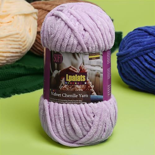 Lpalats Chunky Chenille Yarn for Crocheting - 3x100g/3.5oz Baby Blanket Yarn for Crocheting Soft - 262 Yards Fluffy Thick Plush Yarns for Knitting Blankets Amigurumi (3, Pale Pink) - Image 4