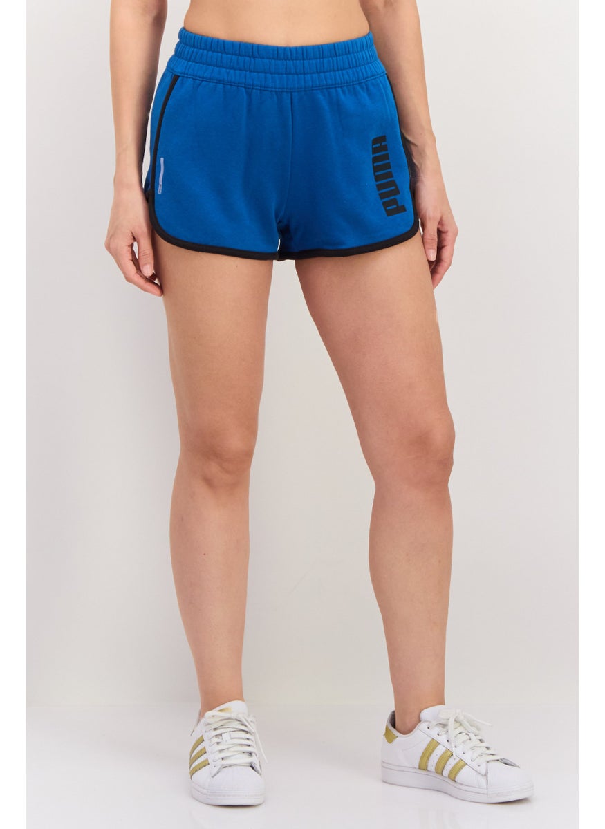 PUMA Women Regular Fit Running Shorts, Teal Blue  - Image 1