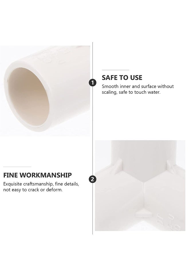 3 طرق PVC تركيبات كوع 8 قطع محولات أنابيب الماء وصلات زوايا الأنابيب ملحقات الأنابيب وصلات للتخصيص هيكل دعم حديقة أبيض - Image 3