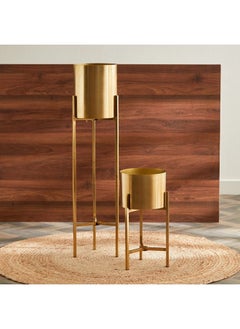 Home Box 4-Piece Ace Metal Planter Set With Stand 24x45x24 cm  - Image 2