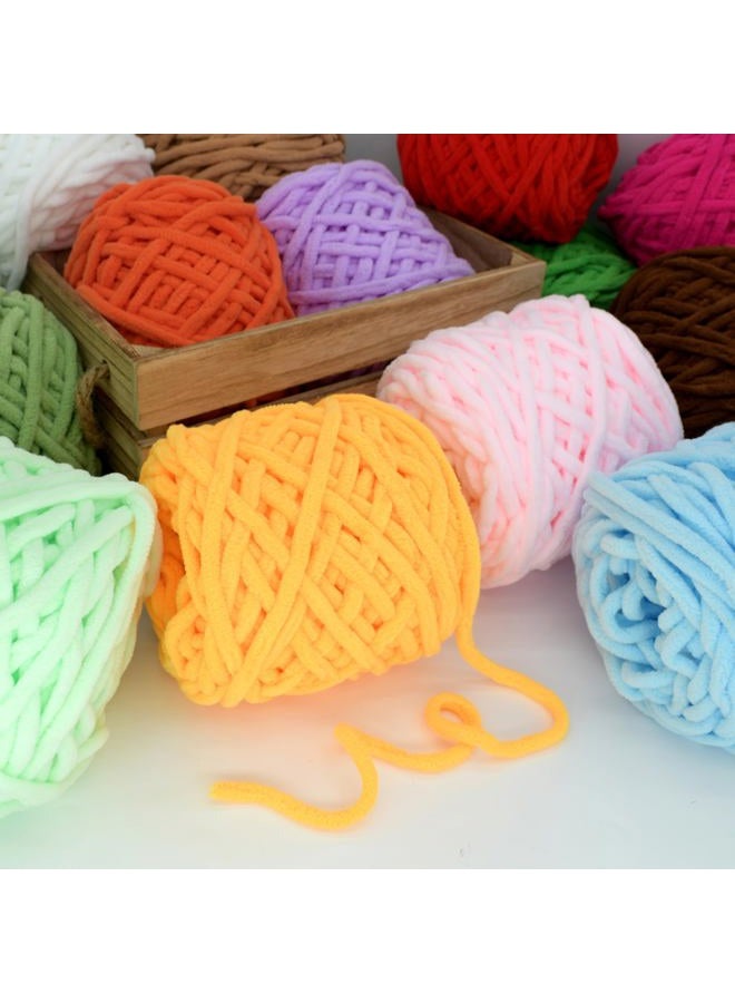 YARFOFUN خيوط شنيلا سميكة للحياكة، وردي ساخن، خيوط فخمة من المخمل السميك الناعم، خيوط شنيلا سميكة لبطانية الأطفال للحياكة والتريكو للمبتدئين 100غ (وردي ساخن) - Image 4
