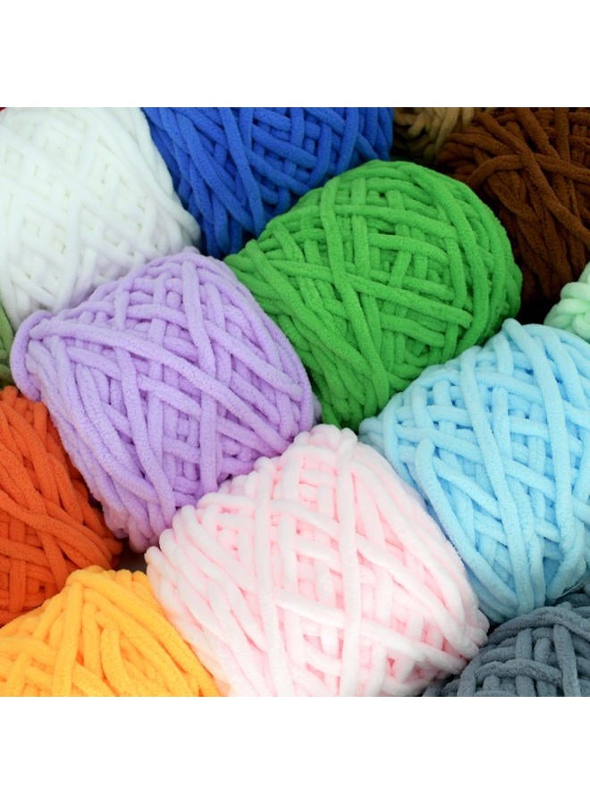 YARFOFUN خيوط شنيلا سميكة للحياكة، وردي ساخن، خيوط فخمة من المخمل السميك الناعم، خيوط شنيلا سميكة لبطانية الأطفال للحياكة والتريكو للمبتدئين 100غ (وردي ساخن) - Image 5