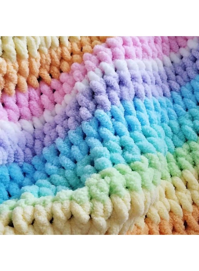 YARFOFUN خيوط شنيلا سميكة للحياكة، وردي ساخن، خيوط فخمة من المخمل السميك الناعم، خيوط شنيلا سميكة لبطانية الأطفال للحياكة والتريكو للمبتدئين 100غ (وردي ساخن) - Image 3