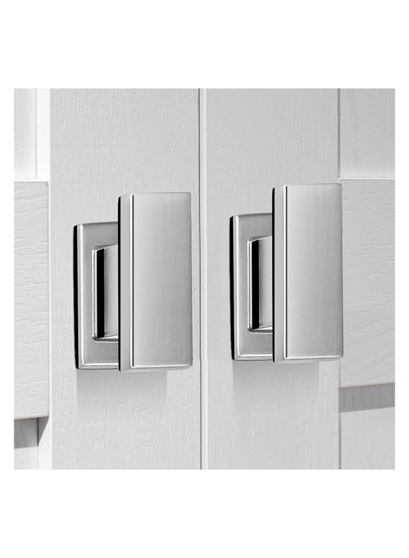 Bukela 10 Pack Square Cabinet Knobs Brushed Nickel, Single Hole Silver Kitchen Cabinet Knobs Cabinet Handles Hardware for Cupboard Closet Bathroom Dresser Drawer Knobs, Solid Zinc Alloy  - Image 1