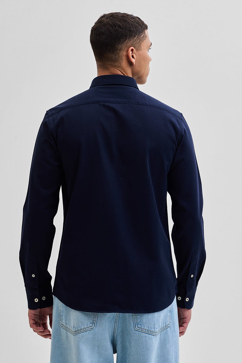 SNITCH Navy Solid Twill Shirt - Image 4