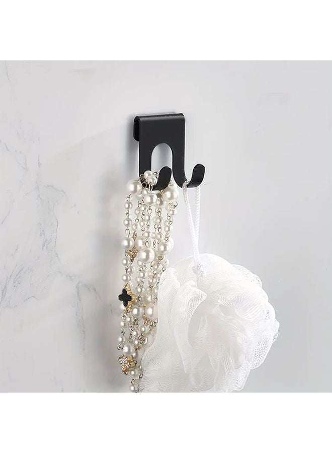 2 Pack Black No Drill Hooks Damage Free Bathroom Kitchen Organizer - Image 5