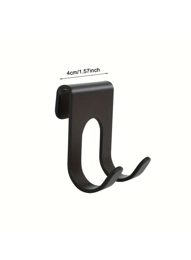 2 Pack Black No Drill Hooks Damage Free Bathroom Kitchen Organizer - Image 4