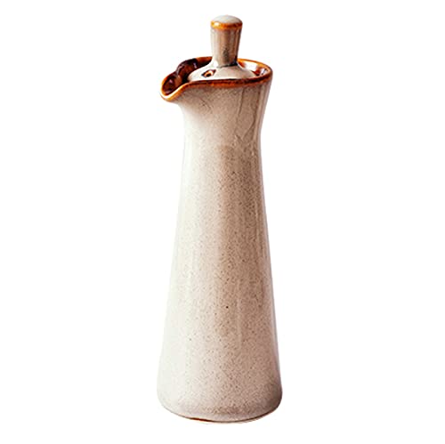 LINWIN Ceramic Olive Oil Dispenser Bottle, Suitable for Storage Of Oil, Vinegar, Soy Sauce, 120ml / 4oz - Beige - Image 1