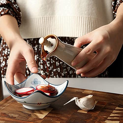LINWIN Ceramic Olive Oil Dispenser Bottle, Suitable for Storage Of Oil, Vinegar, Soy Sauce, 120ml / 4oz - Beige - Image 3