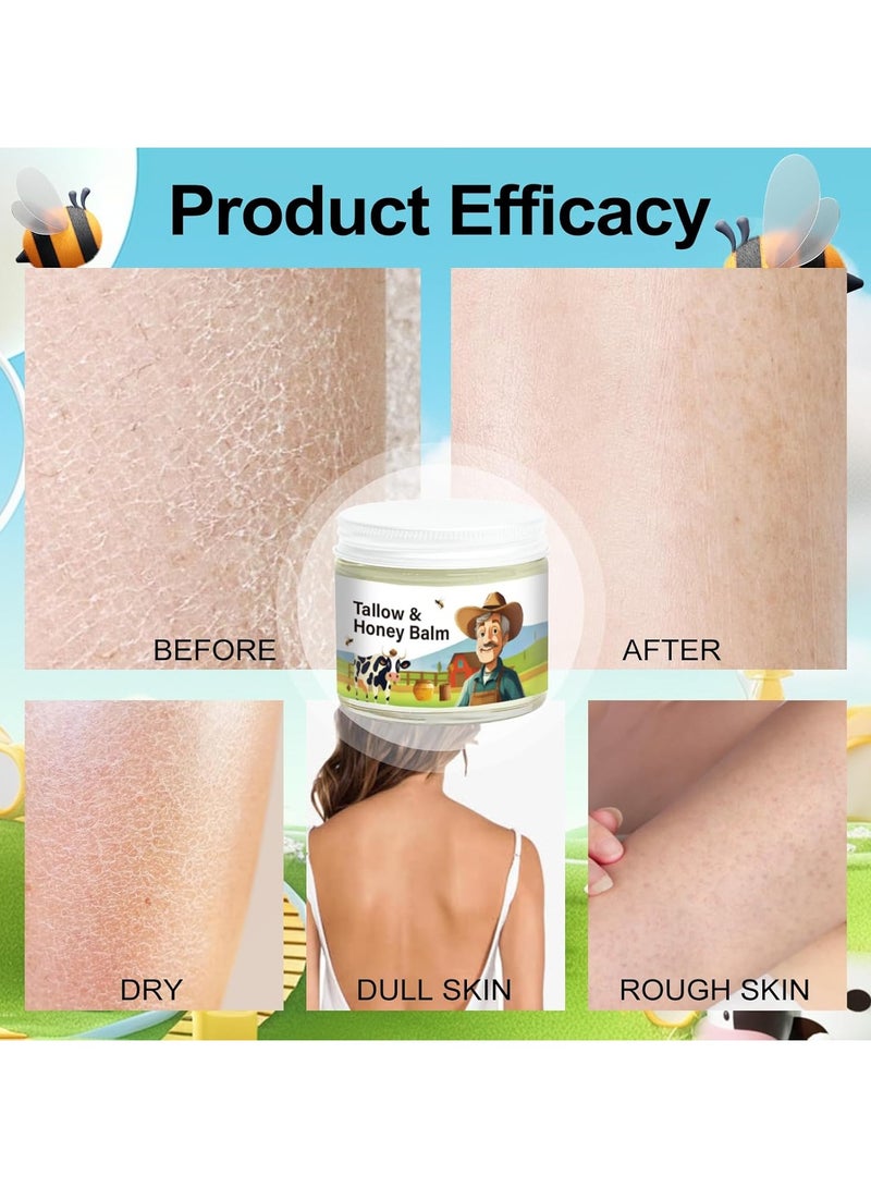 ATRJSZ Tallow Honey Balm | Beef Tallow for Skin - Handmade All-Natural Moisturizer with Grass-Fed Beef Tallow & Raw Wild Honey for Smooth, Hydrated Skin (1PCS)-T1 - Image 5