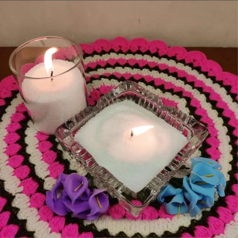 Satyam Kraft SATYAM KRAFT 200g AllNatural Soy Sand Wax Pearls for Candle Making Refillable Beaded Wax with 5 Wicks Included Reusable SelfExtinguishing Pearl Candle Kit - Image 2