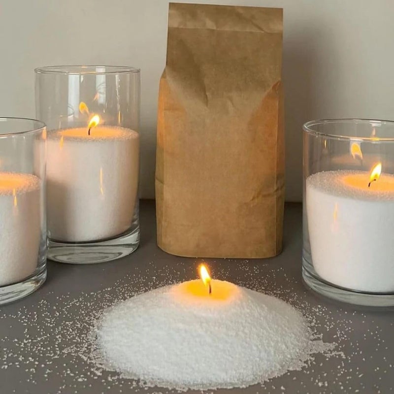 Satyam Kraft SATYAM KRAFT 200g AllNatural Soy Sand Wax Pearls for Candle Making Refillable Beaded Wax with 5 Wicks Included Reusable SelfExtinguishing Pearl Candle Kit - Image 4