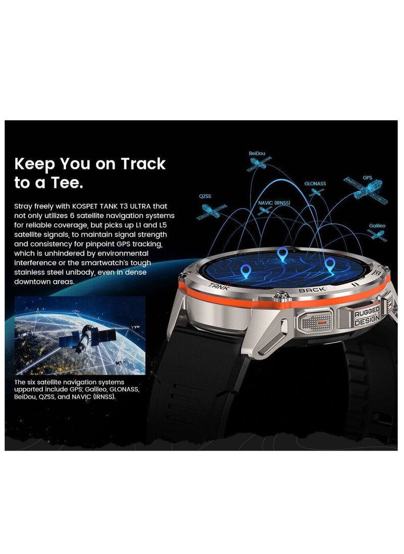 Generic - Kospet Tank T3 Ultra with GPS (Black), AMOLED rugged smartwatch - Image 1