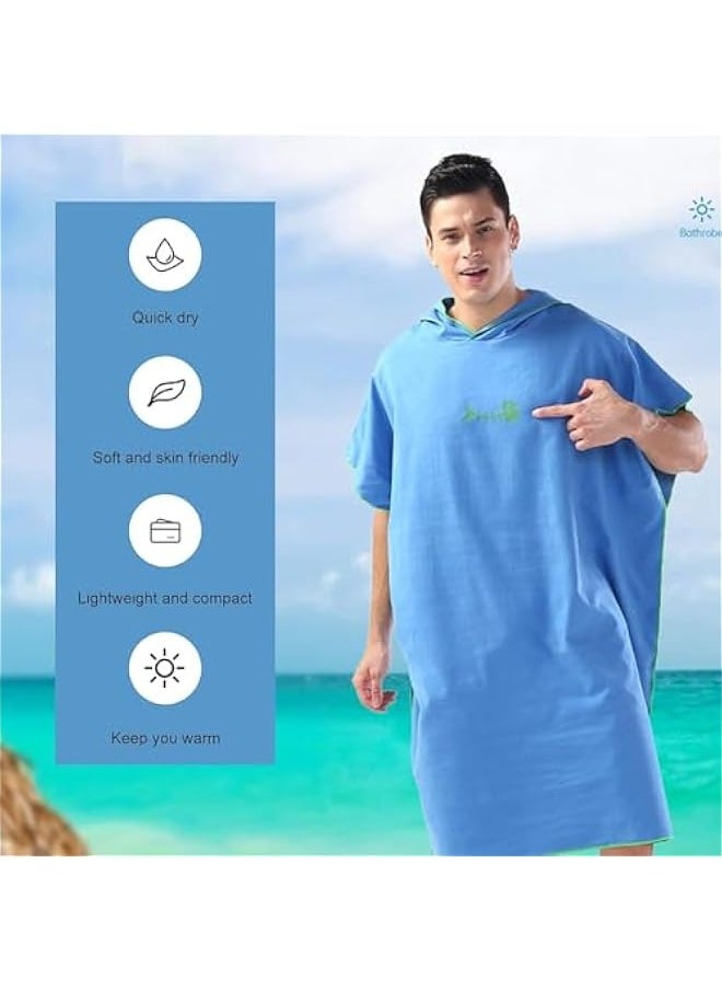 TRASSLE Surf Poncho Changing Towel Quickly with Hood Microfiber Beach Blanket Bath Towel Swim Towel Wetsuit Beach Poncho for Adults  - Image 4