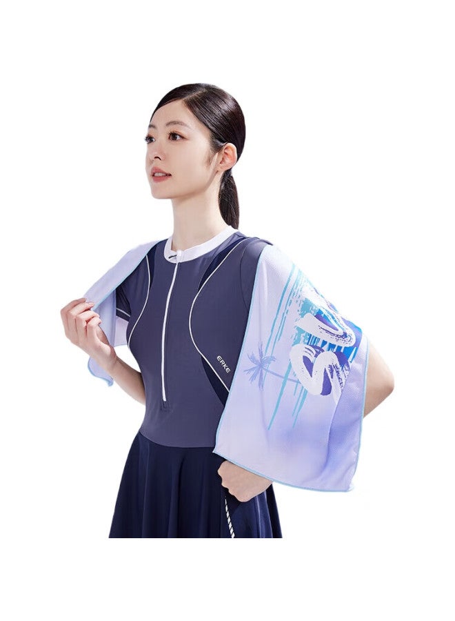 ERKE Cooling Towel, Ice Silk Quick-Dry Refreshing Heat-Relief Sweat Towel, Swimming Fitness Printed Sweat-Absorbing Towel - Image 1