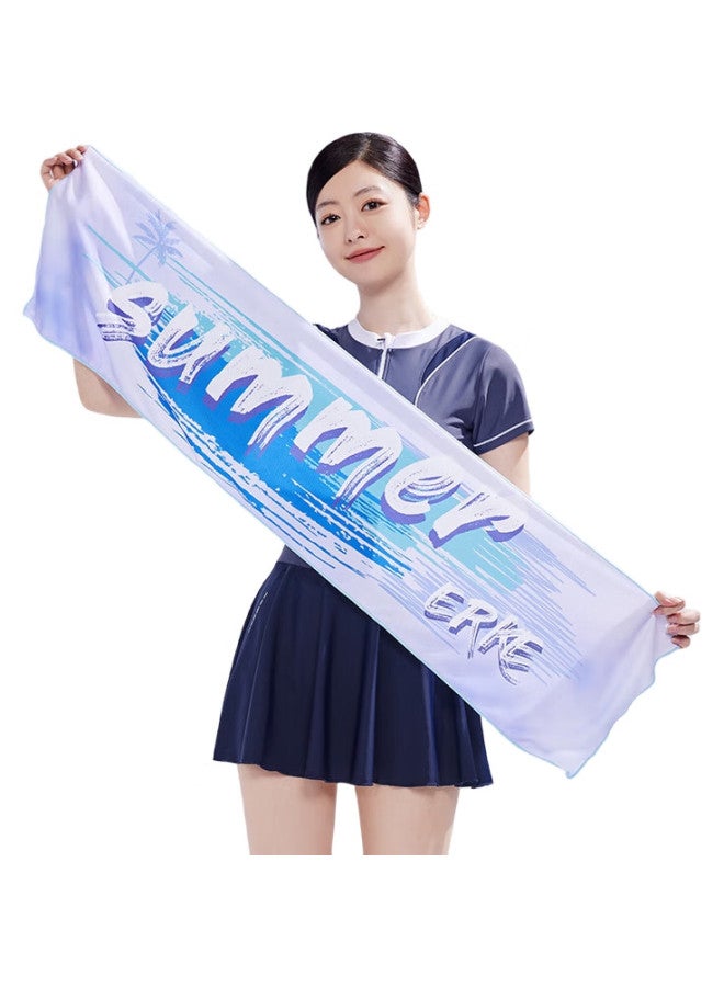 ERKE Cooling Towel, Ice Silk Quick-Dry Refreshing Heat-Relief Sweat Towel, Swimming Fitness Printed Sweat-Absorbing Towel - Image 2
