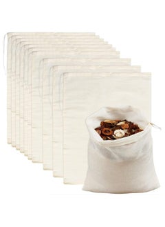 RATSAW Filter Bag Cheesecloth Bags Reusable 10 Pieces Cheese Cloths for Straining Cotton Muslin Bags Unbleached for Herbs Tea Coffee Cooking Brewing Straining 8 x 12 Inch  - Image 1
