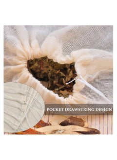 RATSAW Filter Bag Cheesecloth Bags Reusable 10 Pieces Cheese Cloths for Straining Cotton Muslin Bags Unbleached for Herbs Tea Coffee Cooking Brewing Straining 8 x 12 Inch  - Image 4