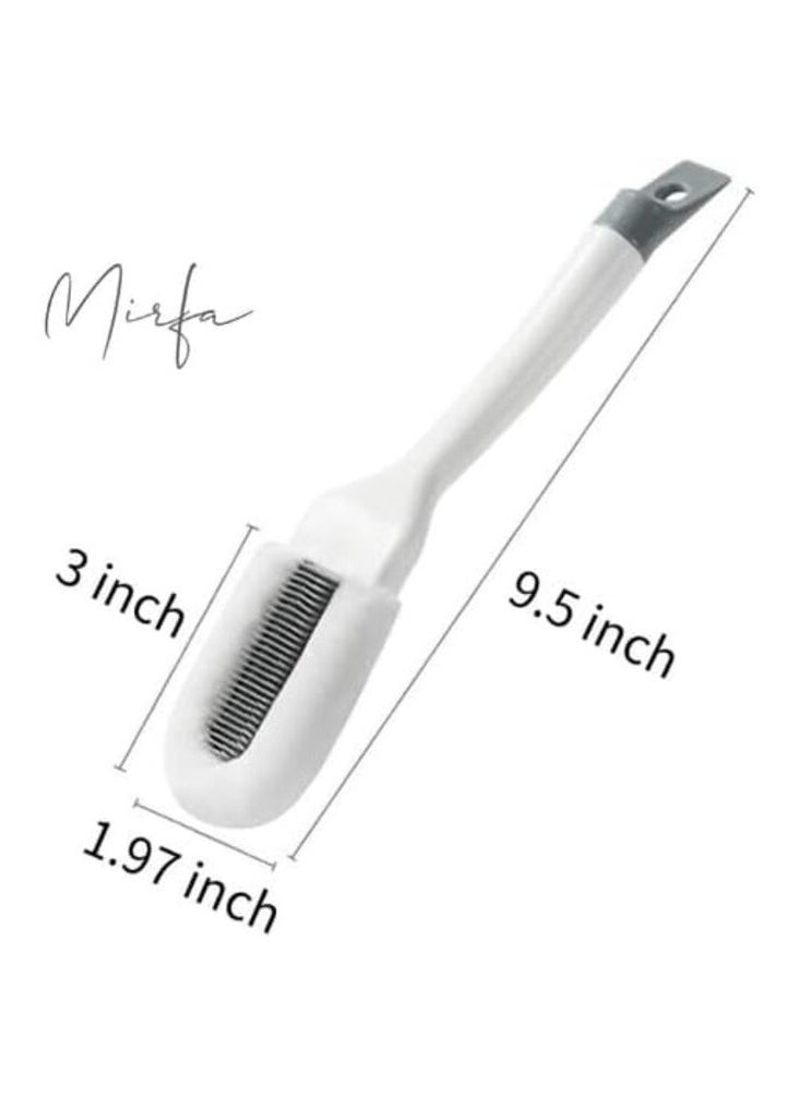 MIRFA Shoe Cleaning Soft Bristle Brush With Long Hangable Handle (White)  - Image 3