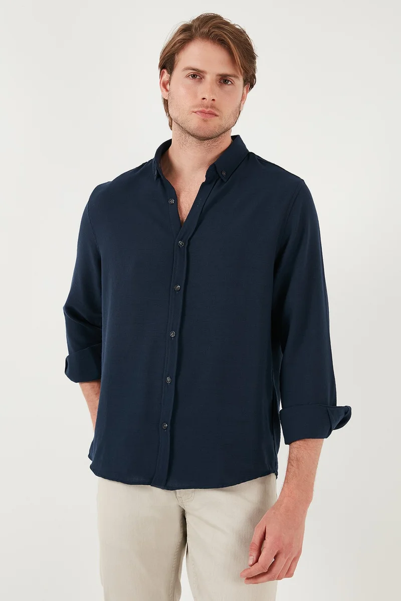 بوراتي Regular Fit Long Sleeve Button-down Collar Shirt Men's Shirt CF25S116777