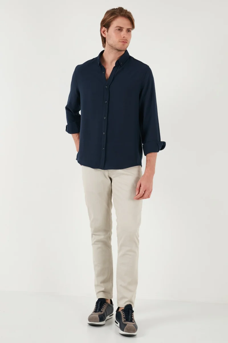 بوراتي Regular Fit Long Sleeve Button-down Collar Shirt Men's Shirt CF25S116777