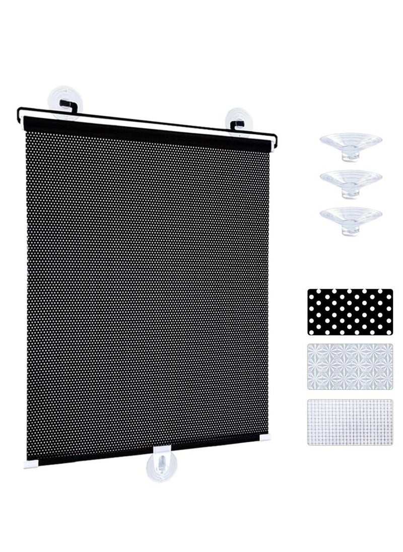 Blackout Blind Shade with Suction Cups, 1Pcs Sun Blocking Curtains Blackout, 22.8x49" Portable Window Cover Curtain, Light Filtering Room Darkening Blinds Window Shades for Home Bedroom - Image 1