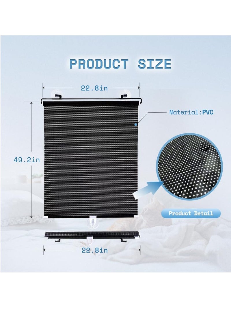 Blackout Blind Shade with Suction Cups, 1Pcs Sun Blocking Curtains Blackout, 22.8x49" Portable Window Cover Curtain, Light Filtering Room Darkening Blinds Window Shades for Home Bedroom - Image 3