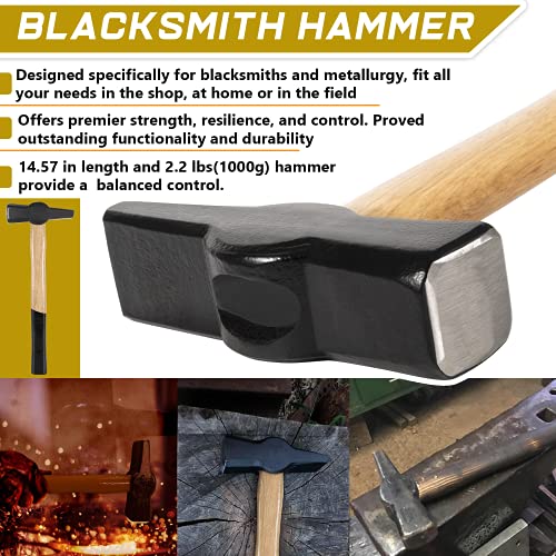 Yoursme Blacksmith 15” Wolf Jaw Tongs and Hammer Tool Set Essential Tools for Blacksmith Bladesmith Forge - Image 3