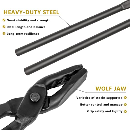 Yoursme Blacksmith 15” Wolf Jaw Tongs and Hammer Tool Set Essential Tools for Blacksmith Bladesmith Forge - Image 4