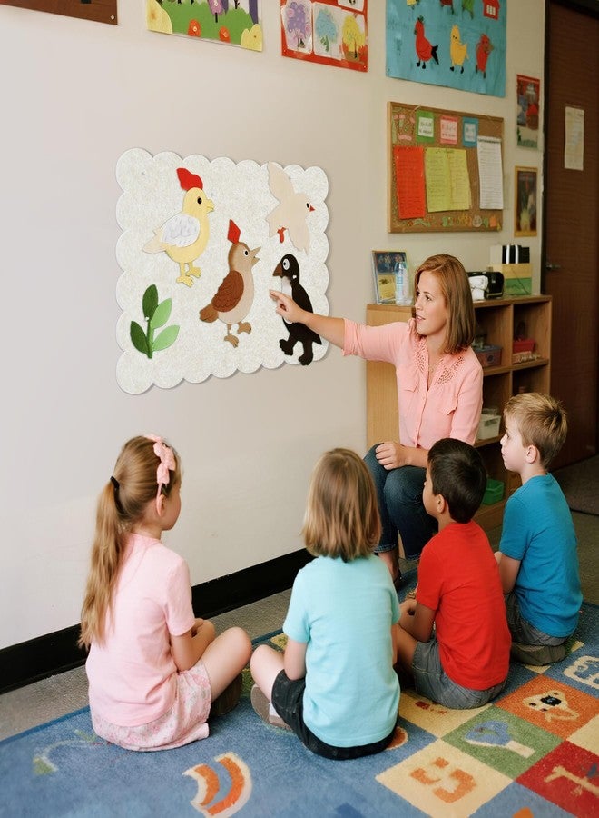 Lightomorrow Scalloped Bulletin Board, 24 x 18 Inches Felt Pin Board - Decorative Cork Alternative for Wall, Foldable Picture Self-Adhesive Vision Prayer Board with 20 Pushpins - Oatmeal - Image 5