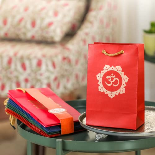 Desi Favors Om Paper Bags - Indian Gifts, Party Favor, Goodie Bags, Small Paper for Diwali Gifts, Pooja Favors, Housewarming Gifts, Wedding Return Gifts - 5.3x8 Inch (Pack of 8) - Image 3