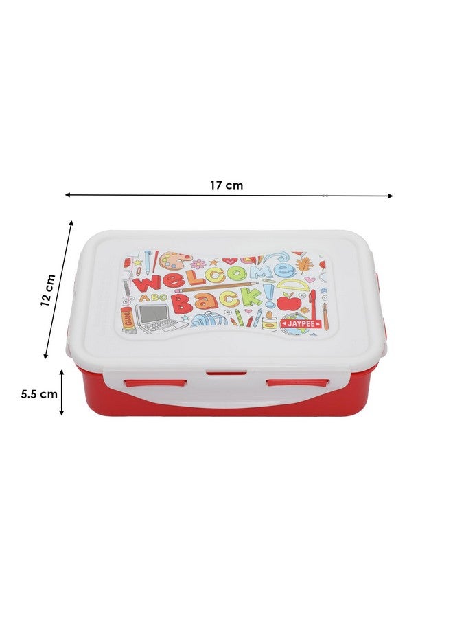 JAYPEE Nutter Butter Plastic 2 Container Lunch Box with Spoon | Tiffin Box with Silicon Seal |BPA Free, Red, 750 ml |Suitable for School Kids - Image 5