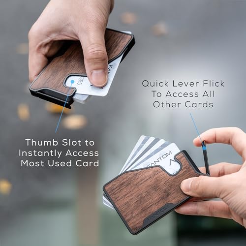 FANTOM X Card Fanning Wallet, RFID Aluminum Card Holder, Walnut, Slim Size Holds 5-10 Cards (Walnut, Slim 5-10) - Image 2