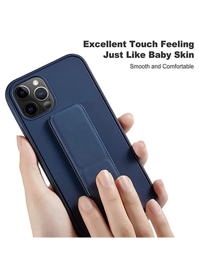 Waldic Premium Silicone Magnetic Hand Grip Case with Stand Cover for Apple iPhone 14 Pro - Dark Blue - Image 2