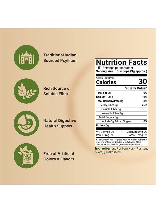 NatureBell Psyllium Husk Powder, 3 Lbs(48 Oz), 9000mg Per Serving - Unflavored | No Fillers, No Additives, Gluten Free, Soluble Fiber, Great for Gut Health, Keto Baking, Mixing Shakes, Juices & More - Image 3