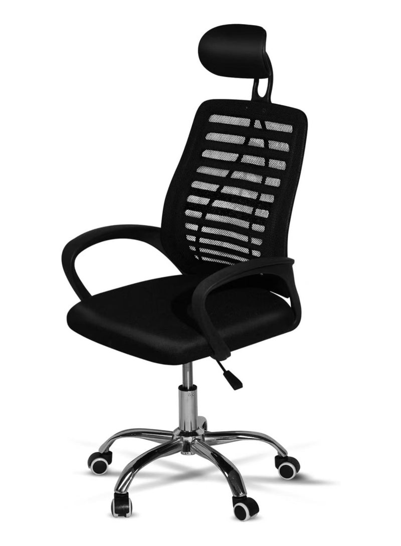 Office Chair Computer Chair High Back Home Desk Chair with Support Backrest Headrest and Armrest ,Rolling Swivel Adjustable Height Task Chair（Black） - Image 2