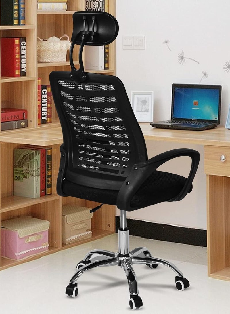 Office Chair Computer Chair High Back Home Desk Chair with Support Backrest Headrest and Armrest ,Rolling Swivel Adjustable Height Task Chair（Black） - Image 3