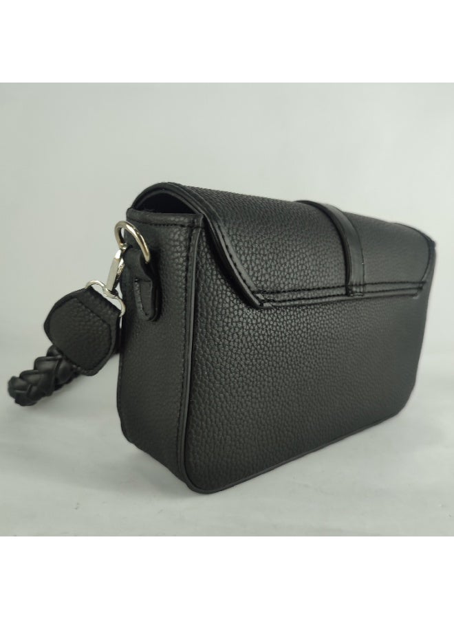 Black leather women's handbag - high quality material - Image 5
