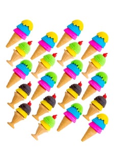 Y&D Food Pencil Erasers, Mini Ice Cream Cone Cartoon Puzzle Student Classroom Prizes Rewards, School Supplies and Kid Party Favors Gift  - Image 1