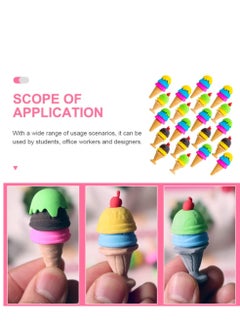 Y&D Food Pencil Erasers, Mini Ice Cream Cone Cartoon Puzzle Student Classroom Prizes Rewards, School Supplies and Kid Party Favors Gift  - Image 4