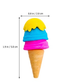 Y&D Food Pencil Erasers, Mini Ice Cream Cone Cartoon Puzzle Student Classroom Prizes Rewards, School Supplies and Kid Party Favors Gift  - Image 2