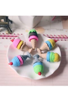 Y&D Food Pencil Erasers, Mini Ice Cream Cone Cartoon Puzzle Student Classroom Prizes Rewards, School Supplies and Kid Party Favors Gift  - Image 3