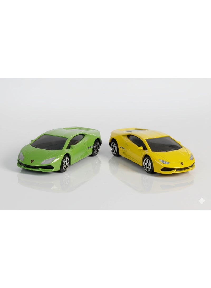 D-Power 1:64 Diecast Lamborghini Huracan LP610-4 – Licensed Collectible Model Car (Assorted Colors Green / Yellow, 1 Piece) | Metal Body, Free-Rolling Wheels - Image 1