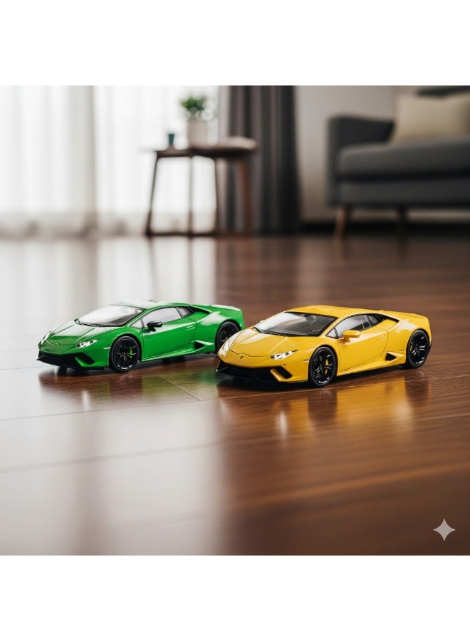 D-Power 1:64 Diecast Lamborghini Huracan LP610-4 – Licensed Collectible Model Car (Assorted Colors Green / Yellow, 1 Piece) | Metal Body, Free-Rolling Wheels - Image 2