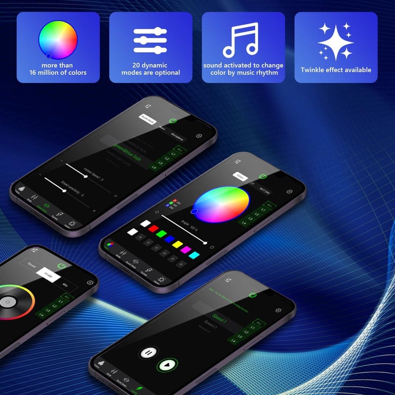 Amki 4 Color 36W Twinkle Sound Mode RGBW 4 Ports Light Source Engine Driver Remote/APP Control Starlight Box Motor for Fiber Optic Star Ceiling Light Kit - Image 4