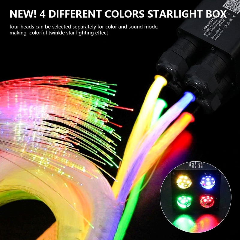 Amki 4 Color 36W Twinkle Sound Mode RGBW 4 Ports Light Source Engine Driver Remote/APP Control Starlight Box Motor for Fiber Optic Star Ceiling Light Kit - Image 3
